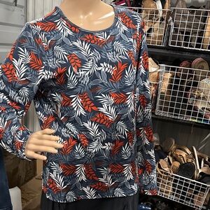 Hang Ten women’s Floral Long Sleeve Top - Red and White sun protection size XL